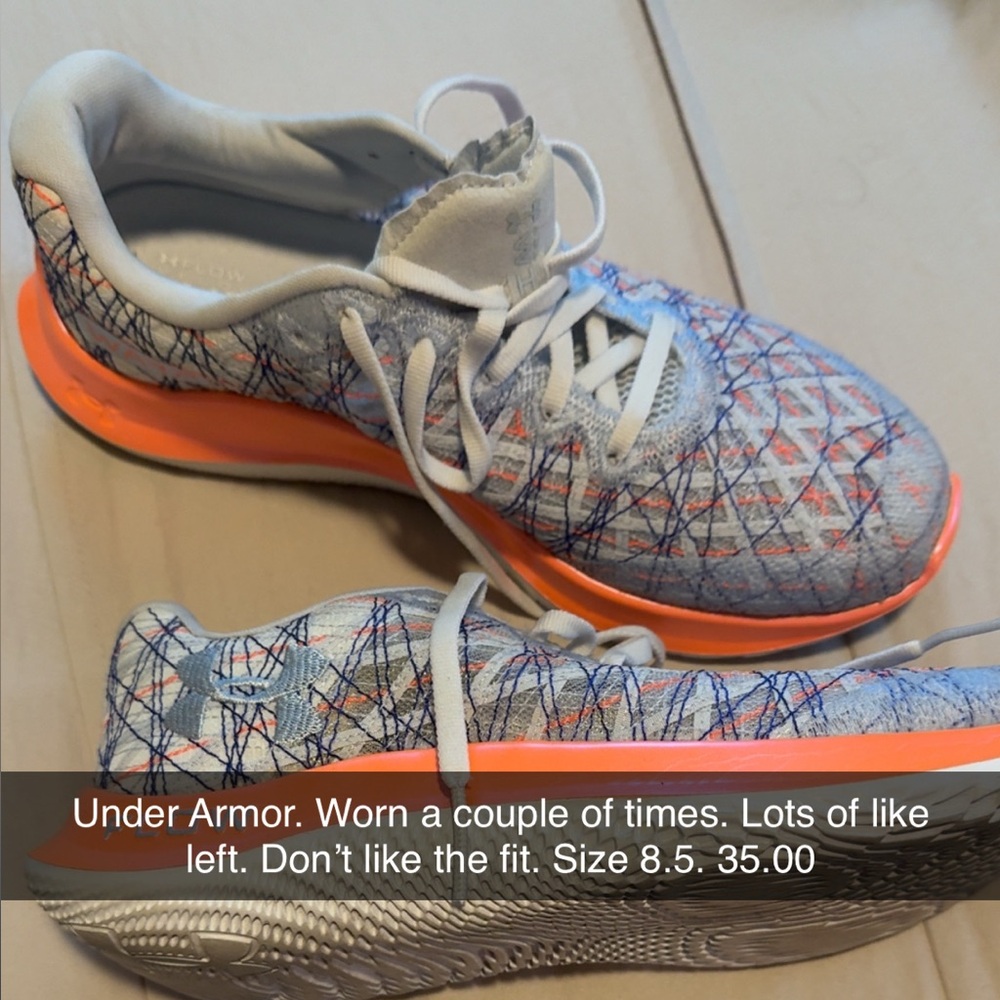 Under Armour White and Orange Athletic Shoes for Performance